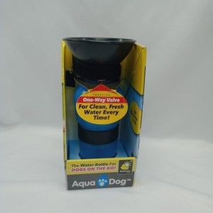 Bulb Head Aqua Dog Water Bottle ~ BPA Free~ Non-slip Grip 18oz. ~Auto Pump, Blue